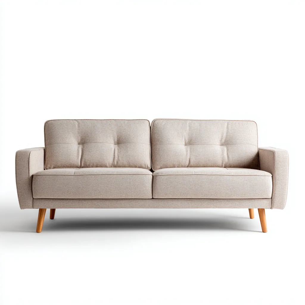 Divano lineare in tessuto 198x82x86 cm - beige - design moderno-Abodeosa