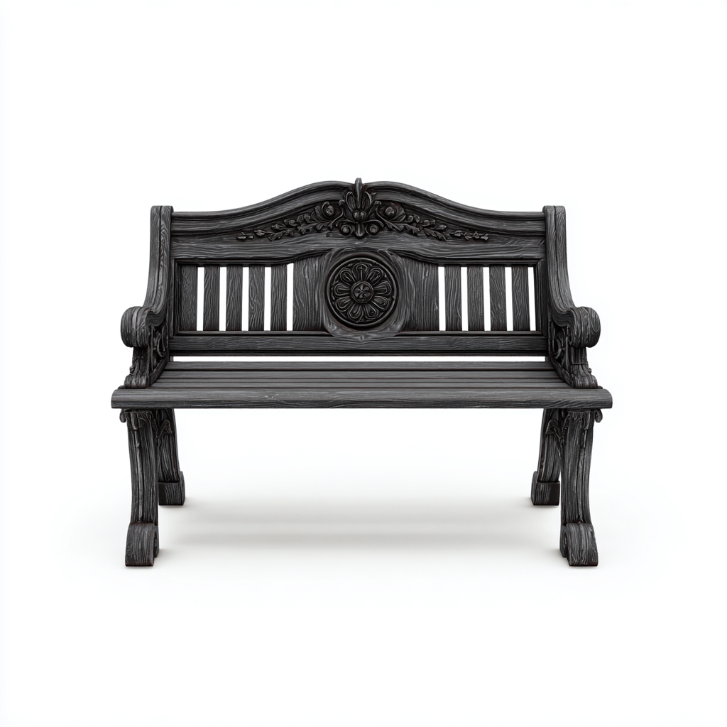 Panche da giardino in resina effetto legno 118x55x90 cm - grigio scuro - design decorativo-Abodeosa