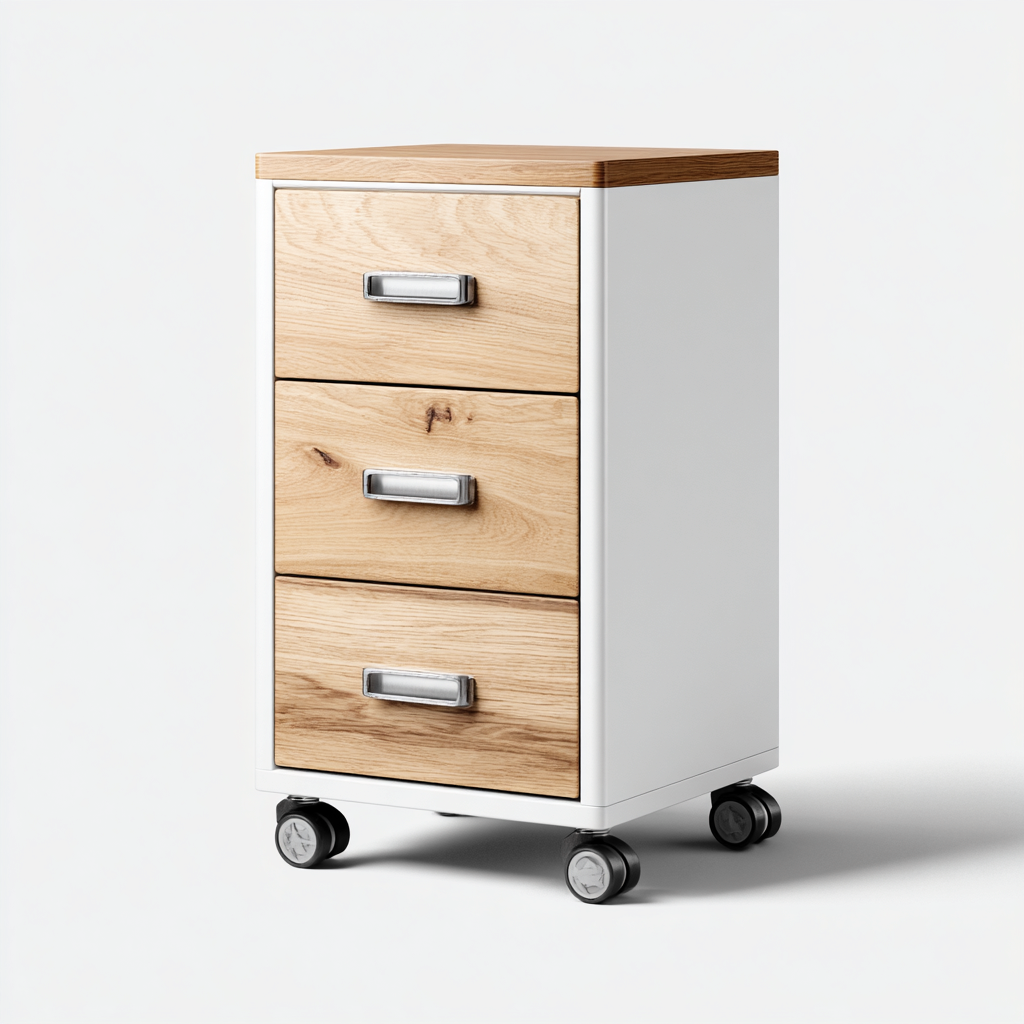 Armadio per ufficio metallo-legno 40x45x65 cm bianco-legno - design compatto-Abodeosa