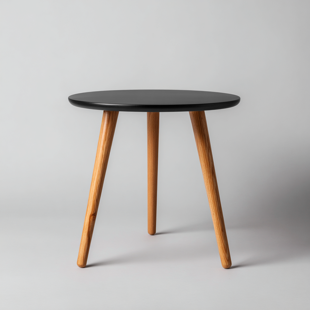 Tavolo da pranzo in legno 70x70x73 cm - nero-legno naturale - design moderno - adatto alla sala da pranzo-Abodeosa