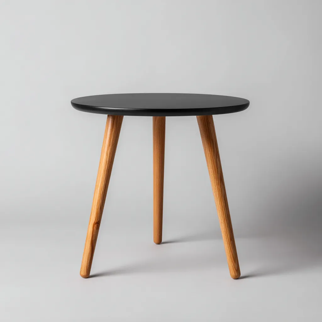 Tavolo da pranzo in legno 70x70x73 cm - nero-legno naturale - design moderno - adatto alla sala da pranzo-Abodeosa