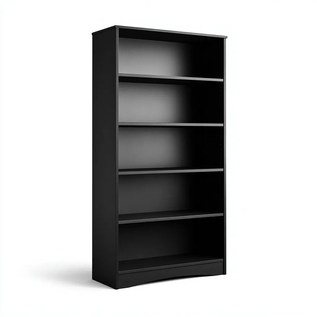 Librerie - legno - 80x28x180 cm - nero - uso soggiorno - design moderno-Abodeosa