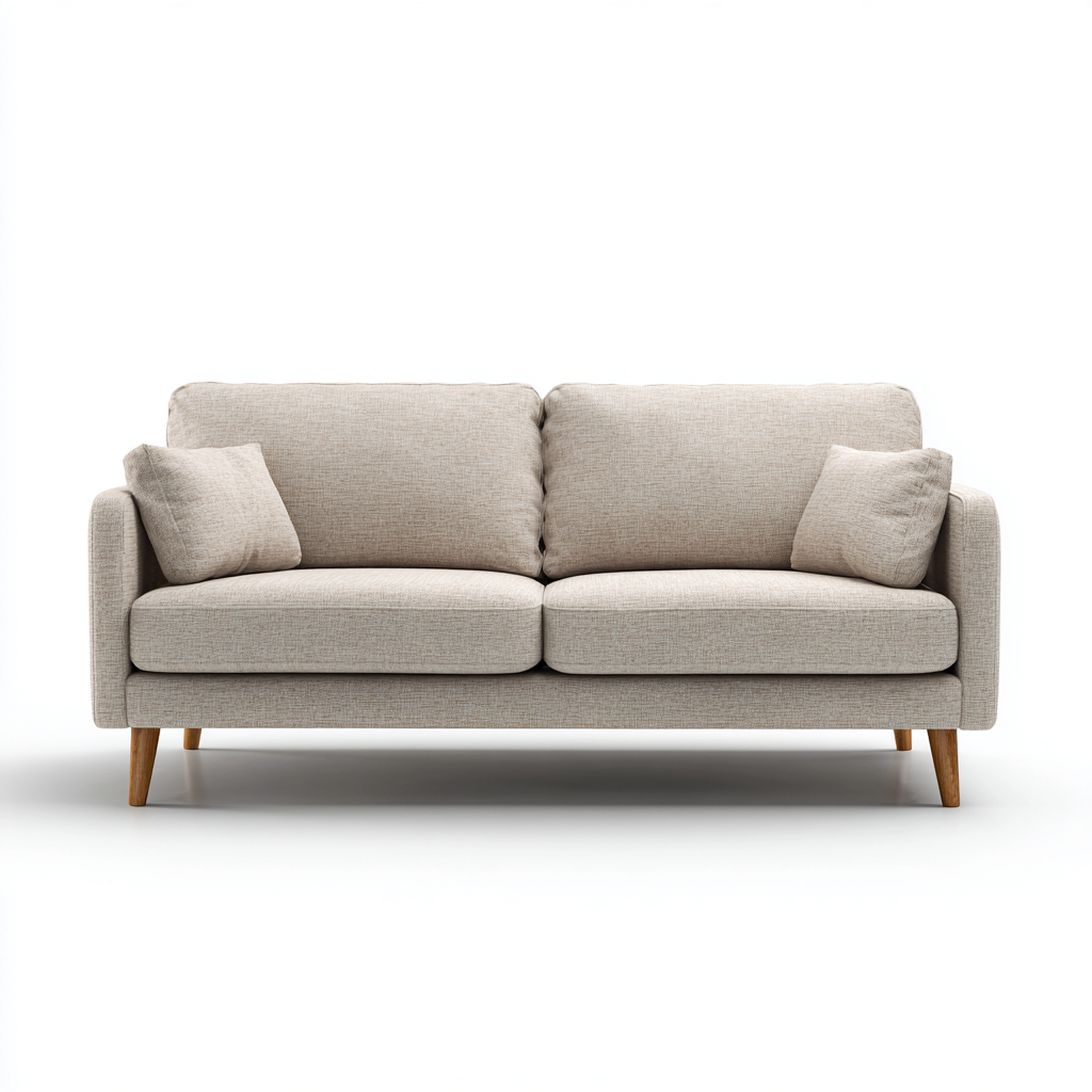 Divano lineare tessuto 188x92x86 cm beige stile moderno-Abodeosa