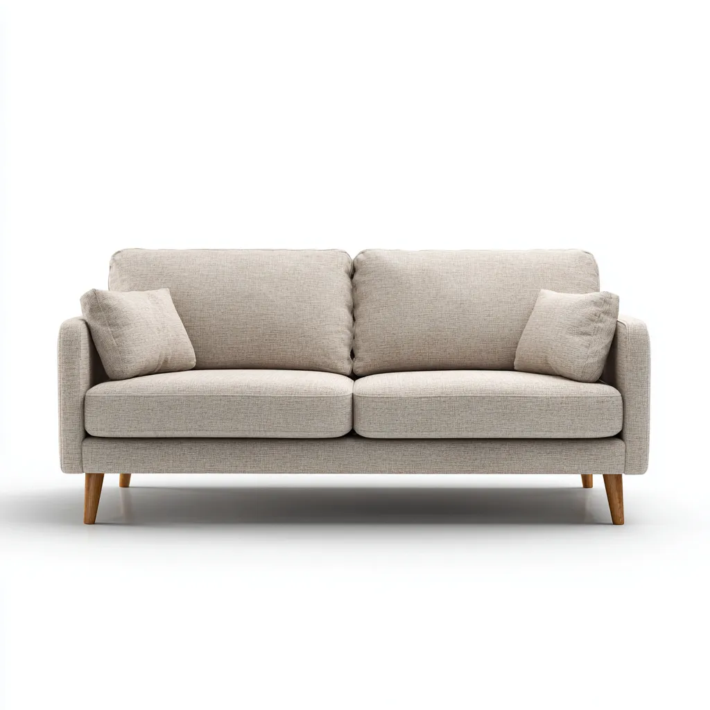 Divano lineare tessuto 188x92x86 cm beige stile moderno-Abodeosa