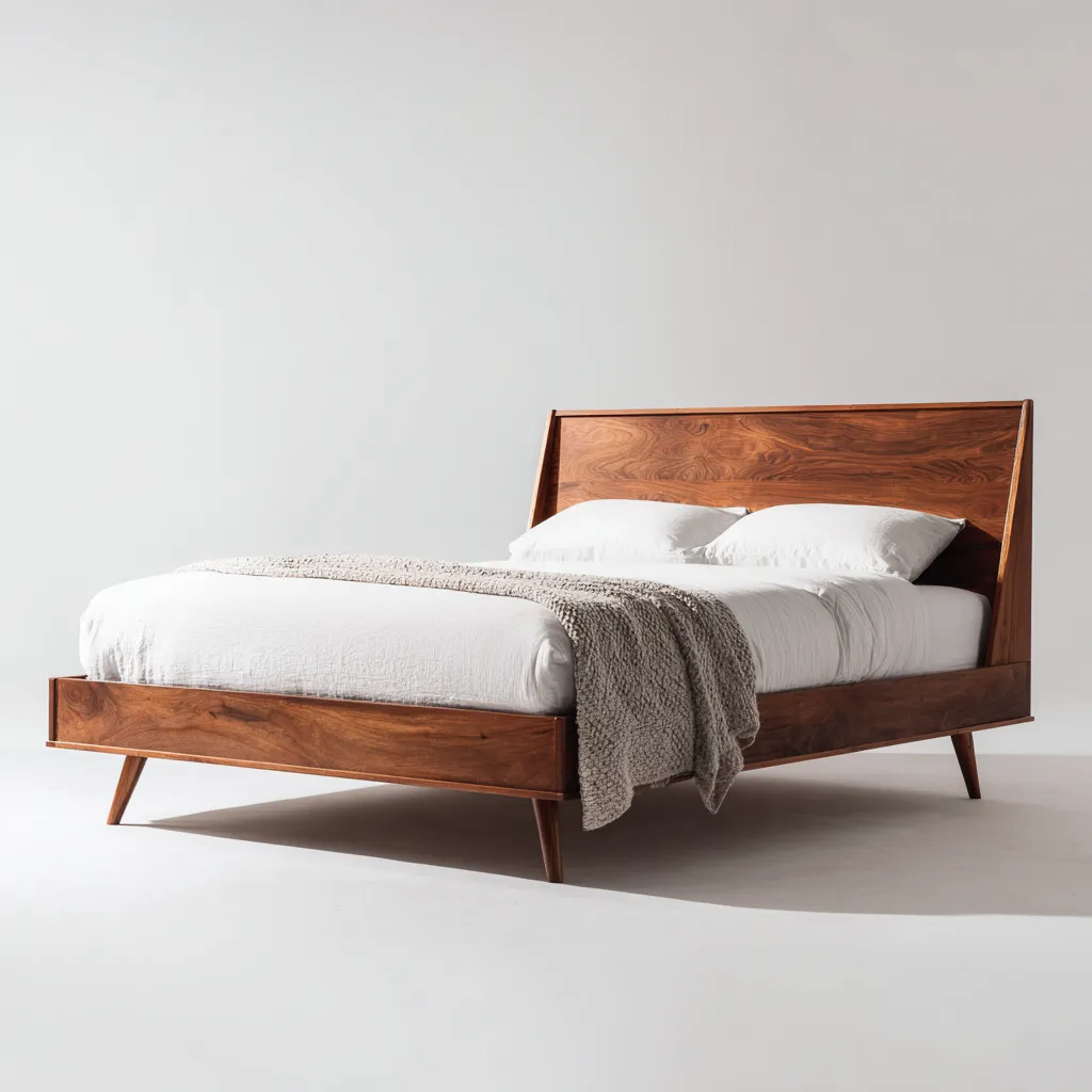 Letto matrimoniale in legno massello 200x160x95 cm - marrone - design moderno-Abodeosa