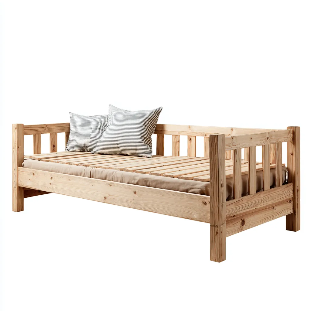 Divano letto legno 205x95x90 cm legno naturale design semplice-Abodeosa