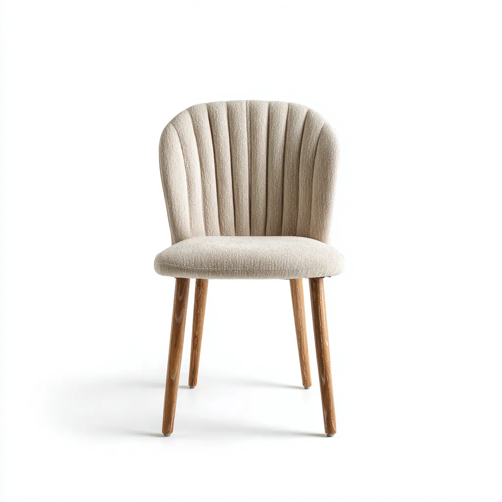 Sedia da pranzo tessuto-legno 55x50x82 cm - beige-marrone - design elegante-Abodeosa