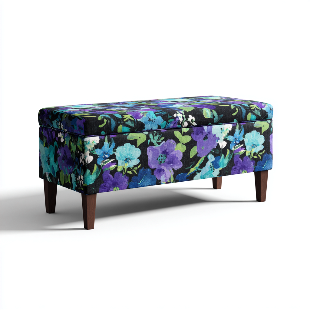 Panca per letto in tessuto 110x40x50 cm multicolore - adatto al soggiorno - design moderno-Abodeosa