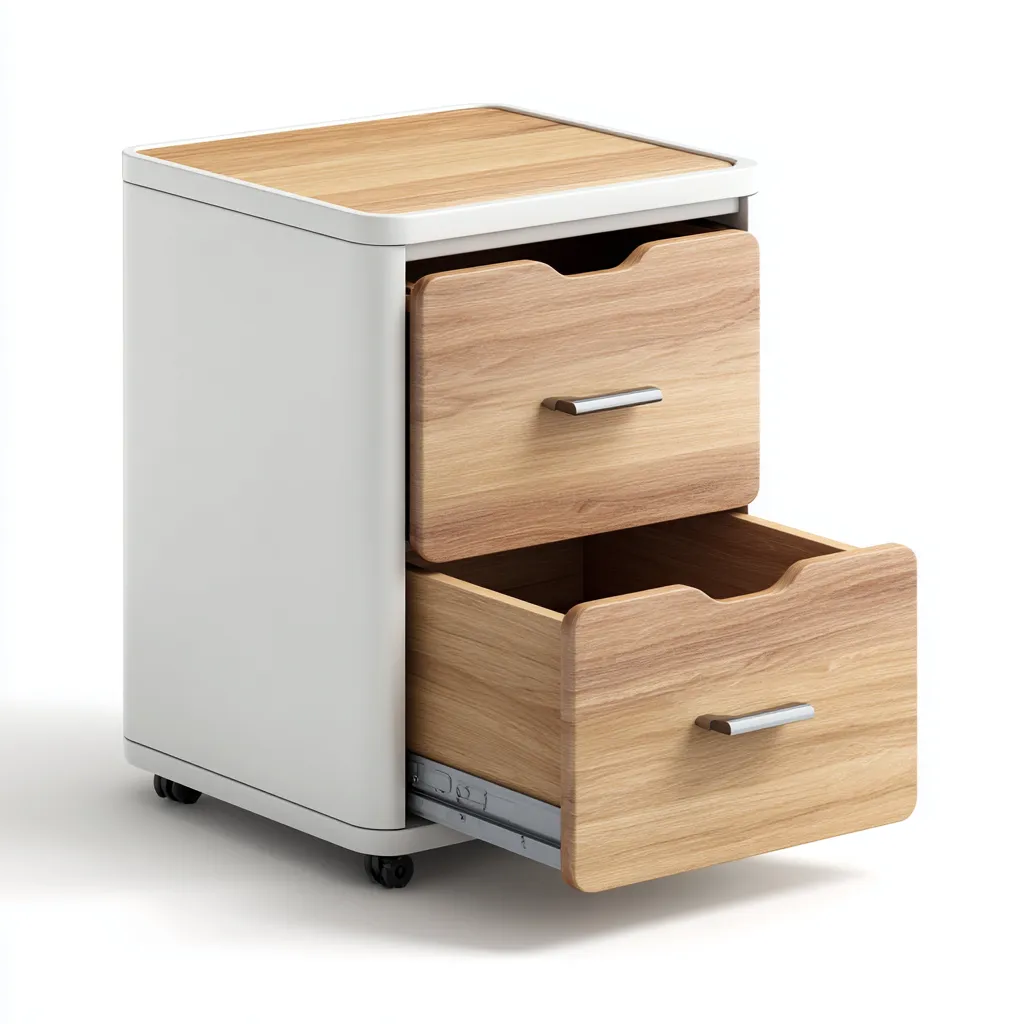 Armadio per ufficio metallo e legno 40x45x60 cm - bianco-legno - mobile archivio-Abodeosa