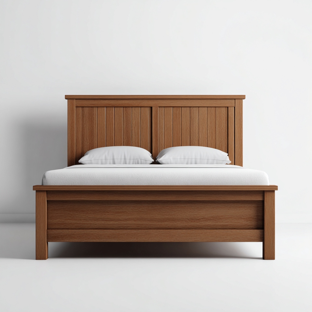 Letto matrimoniale in legno 200x160x105 cm - marrone - design classico-Abodeosa