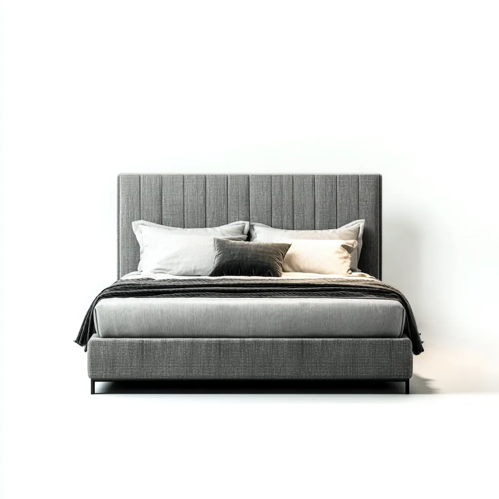 Letto matrimoniale tessuto 218x168x118 cm grigio per camera da letto design moderno-Abodeosa