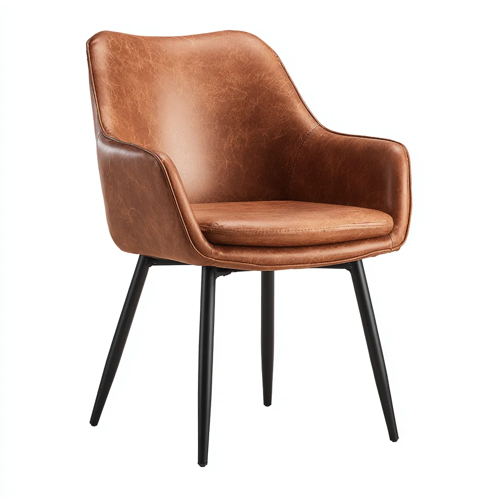 Sedia da pranzo ecopelle 56x54x86 cm marrone design moderno-Abodeosa