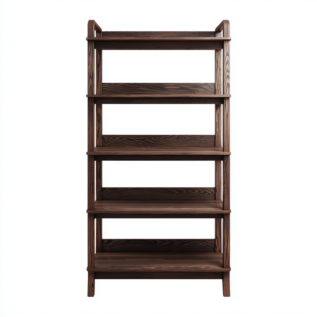 Librerie - legno - 78x32x170 cm - noce scuro - uso soggiorno - design moderno-Abodeosa