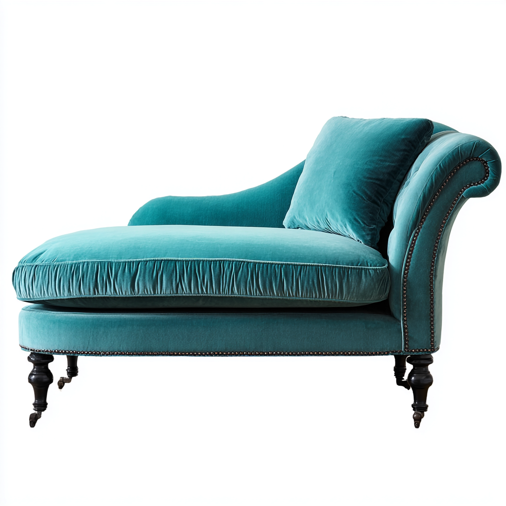 Chaise longue - velluto-legno - 172x80x88 cm - verde acqua - design classico-Abodeosa
