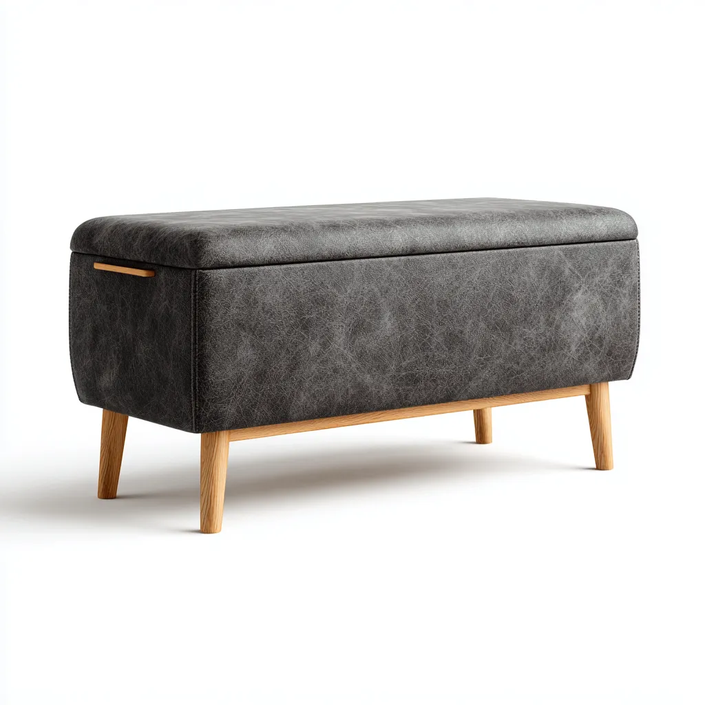 Panca per letto pelle 95x38x48 cm - grigio - stile moderno-Abodeosa