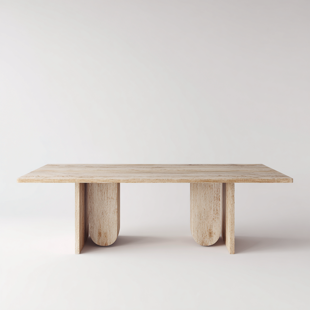 Tavolo da pranzo - legno massello - 200x95x75 cm - legno naturale - design moderno-Abodeosa