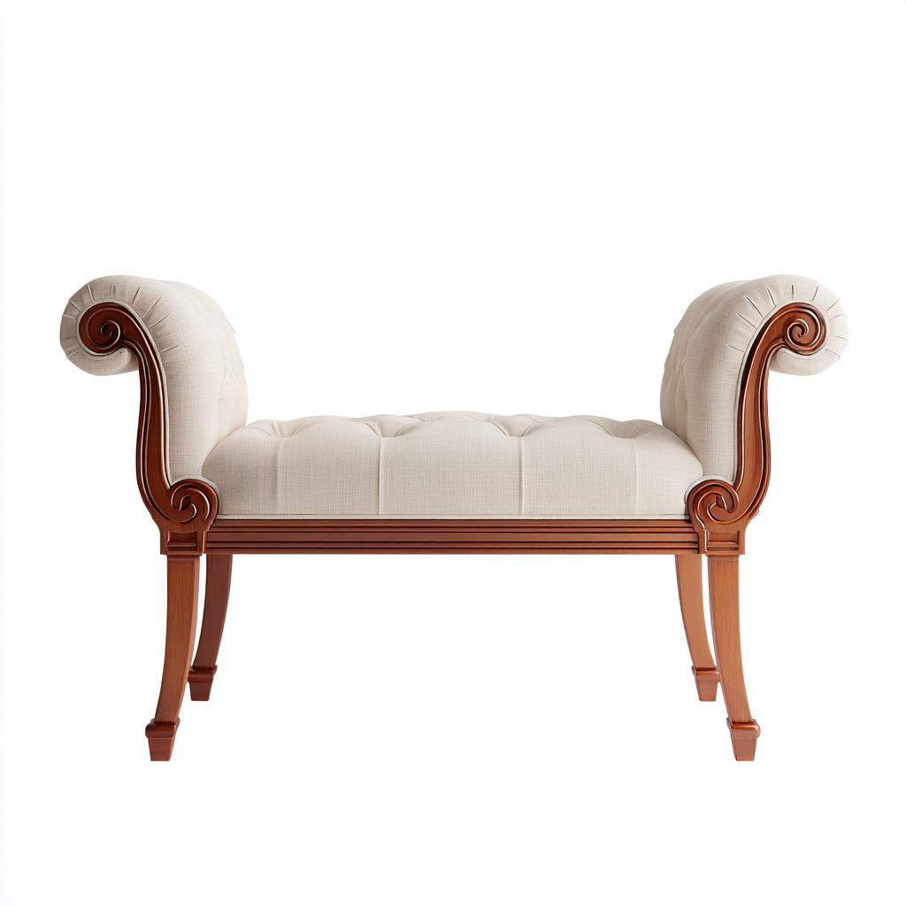 Panca per letto imbottita 110x40x65 cm - beige-legno - stile classico-Abodeosa