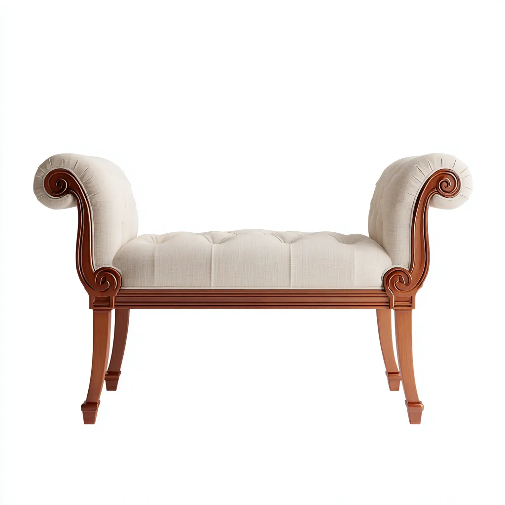 Panca per letto imbottita 110x40x65 cm - beige-legno - stile classico-Abodeosa