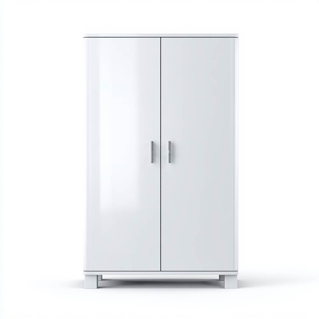 Armadio per ufficio 80x45x120 cm - bianco - struttura con ante-Abodeosa