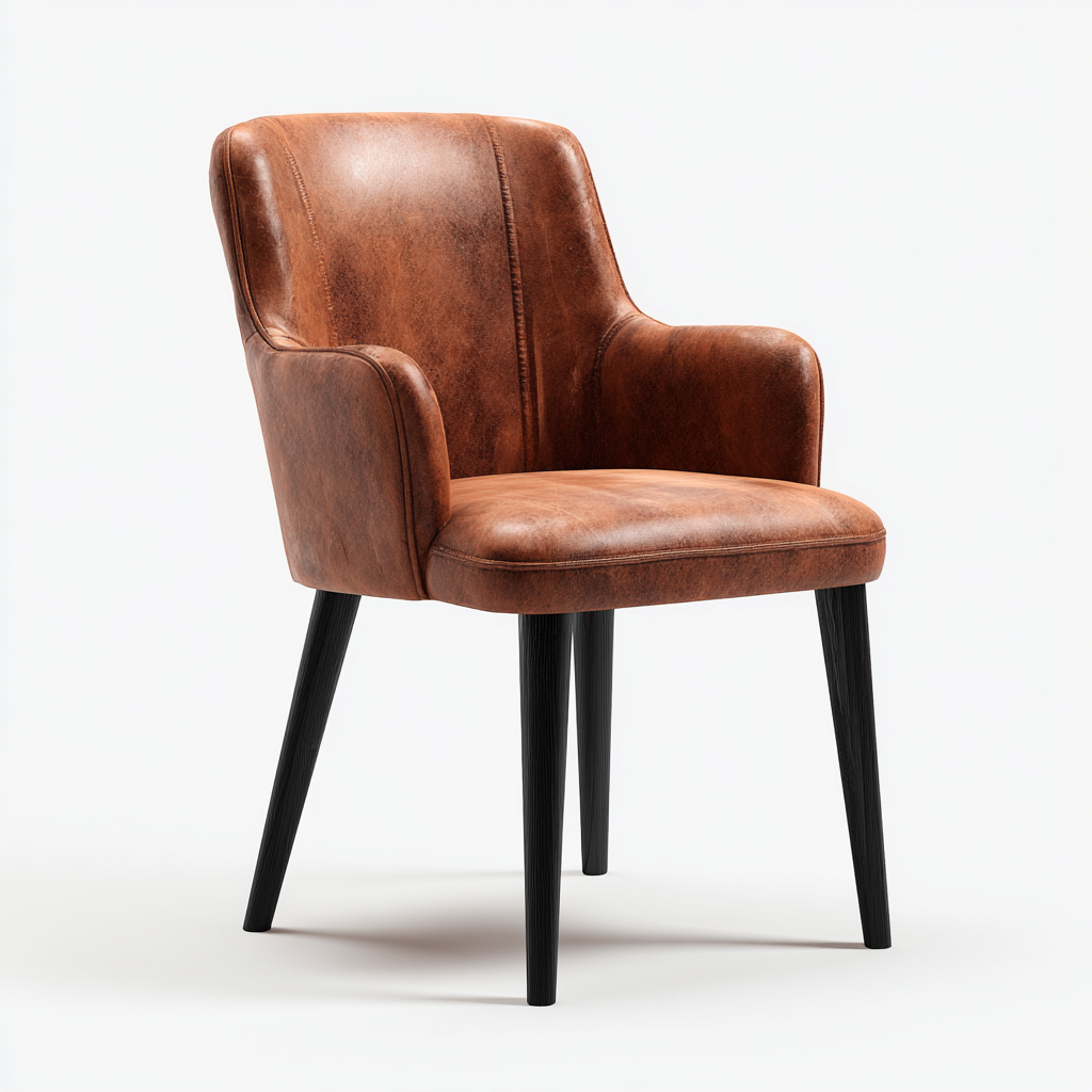 Sedia da pranzo similpelle-legno 58x52x90 cm - marrone-nero - design classico-Abodeosa