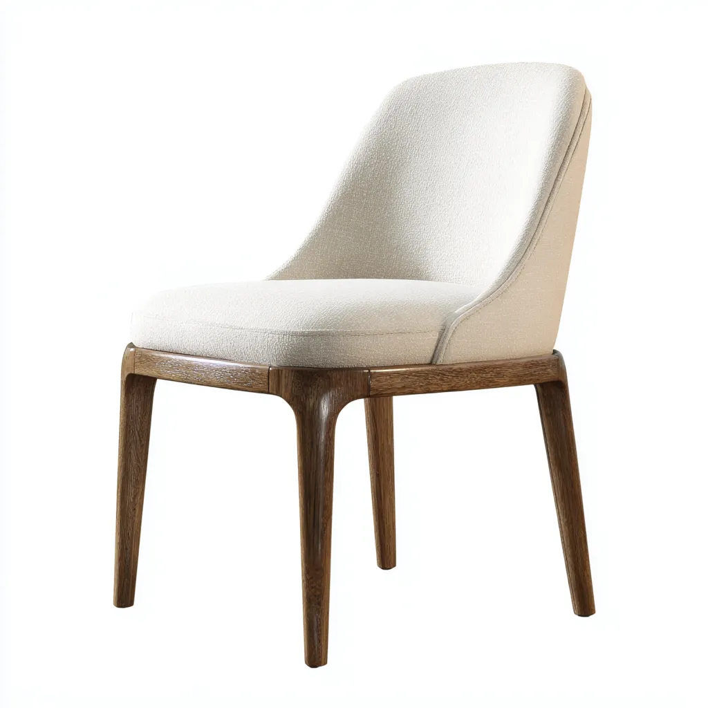 Sedia da pranzo tessuto-legno 55x50x85 cm - beige-marrone - design moderno-Abodeosa