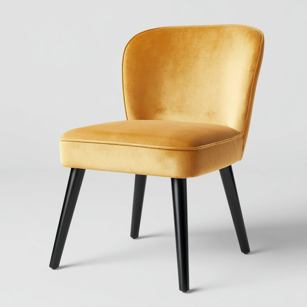 Sedia da pranzo velluto 55x52x82 cm giallo design moderno-Abodeosa