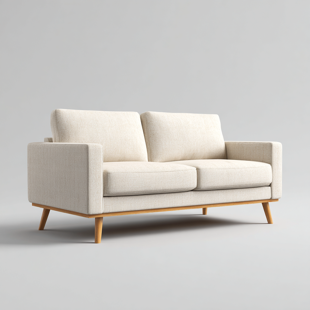 Divano lineare in tessuto 178x80x83 cm - beige - stile moderno-Abodeosa