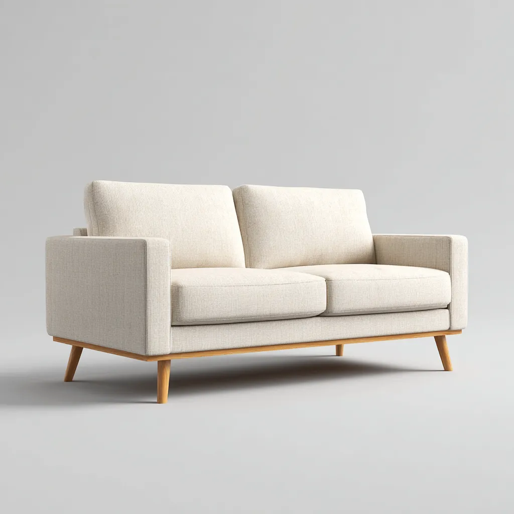 Divano lineare in tessuto 178x80x83 cm - beige - stile moderno-Abodeosa