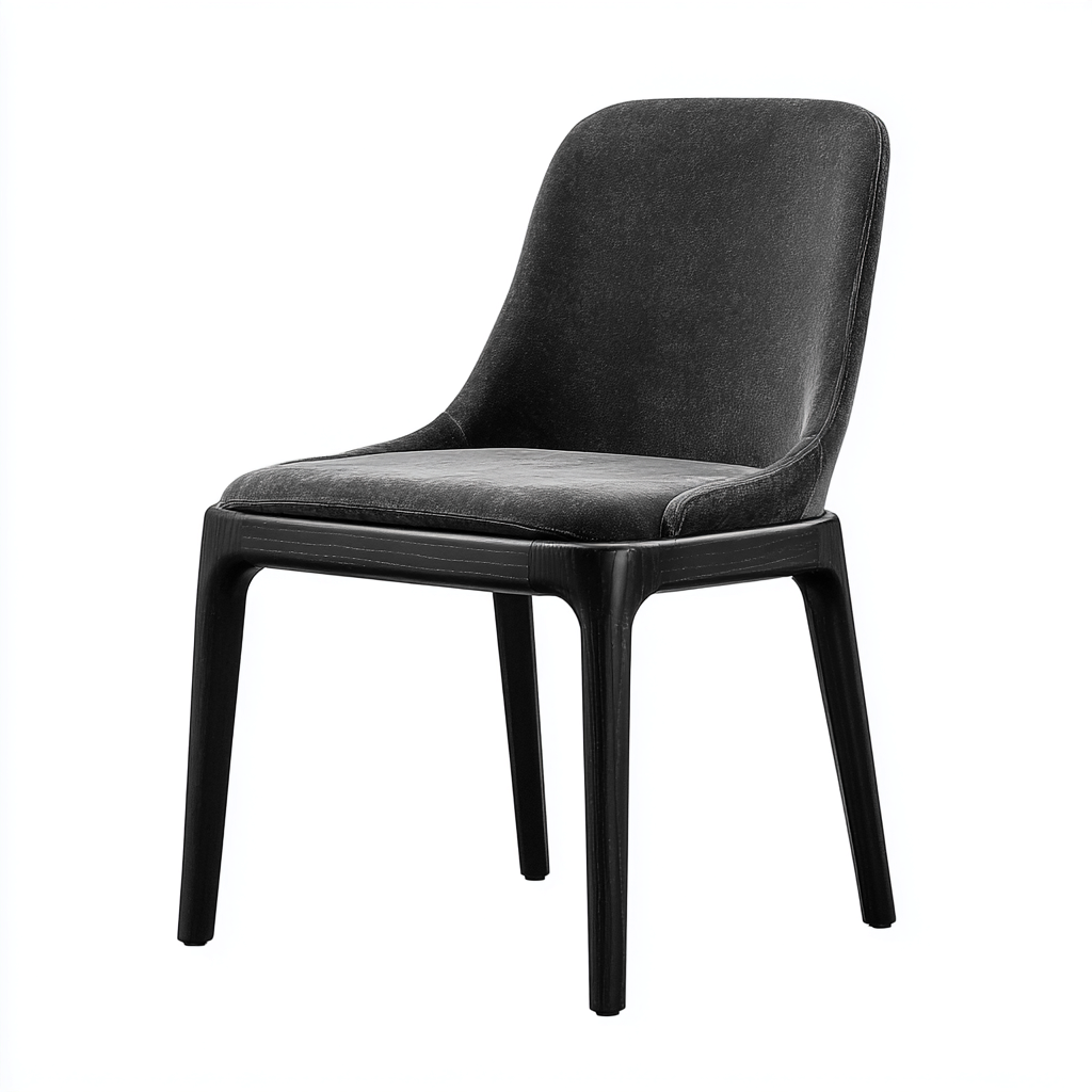 Sedia da pranzo tessuto-legno 55x50x85 cm - nero - design moderno-Abodeosa