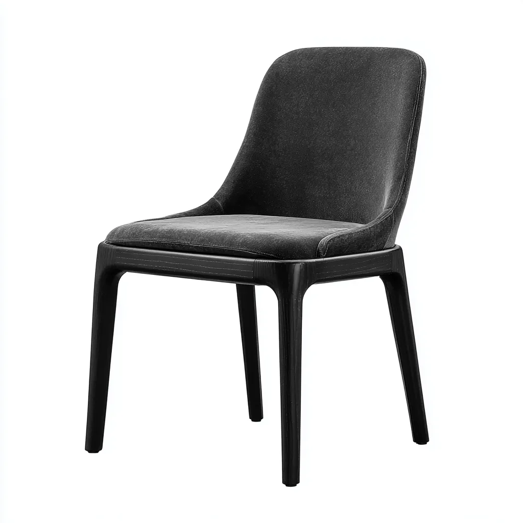 Sedia da pranzo tessuto-legno 55x50x85 cm - nero - design moderno-Abodeosa