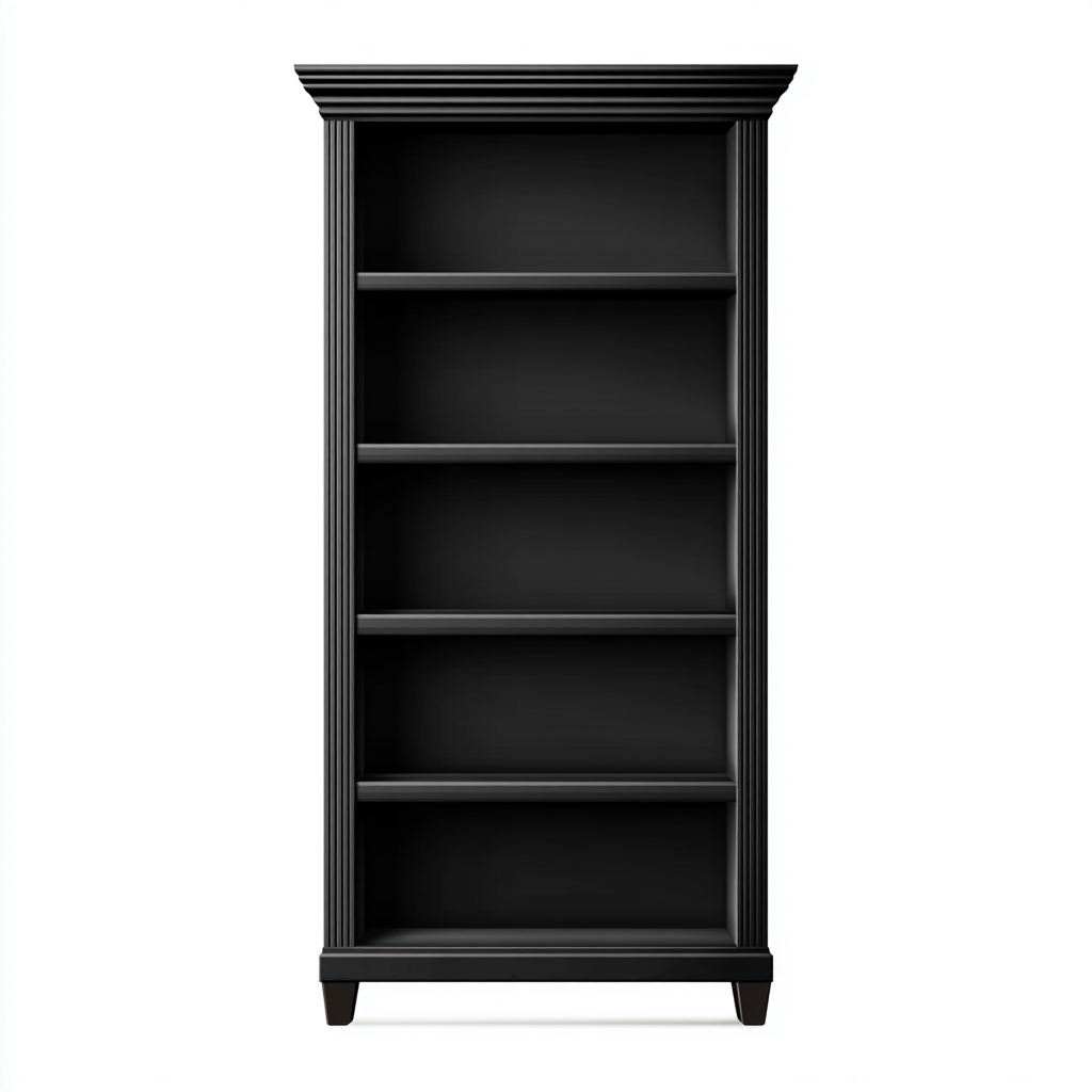 Librerie in legno 90x35x190 cm - nero - adatto al soggiorno - design classico-Abodeosa