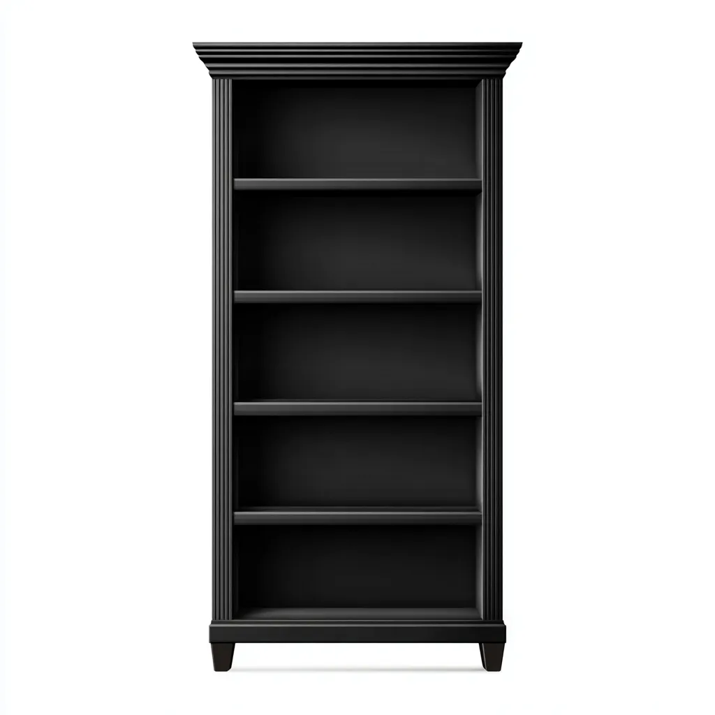 Librerie in legno 90x35x190 cm - nero - adatto al soggiorno - design classico-Abodeosa