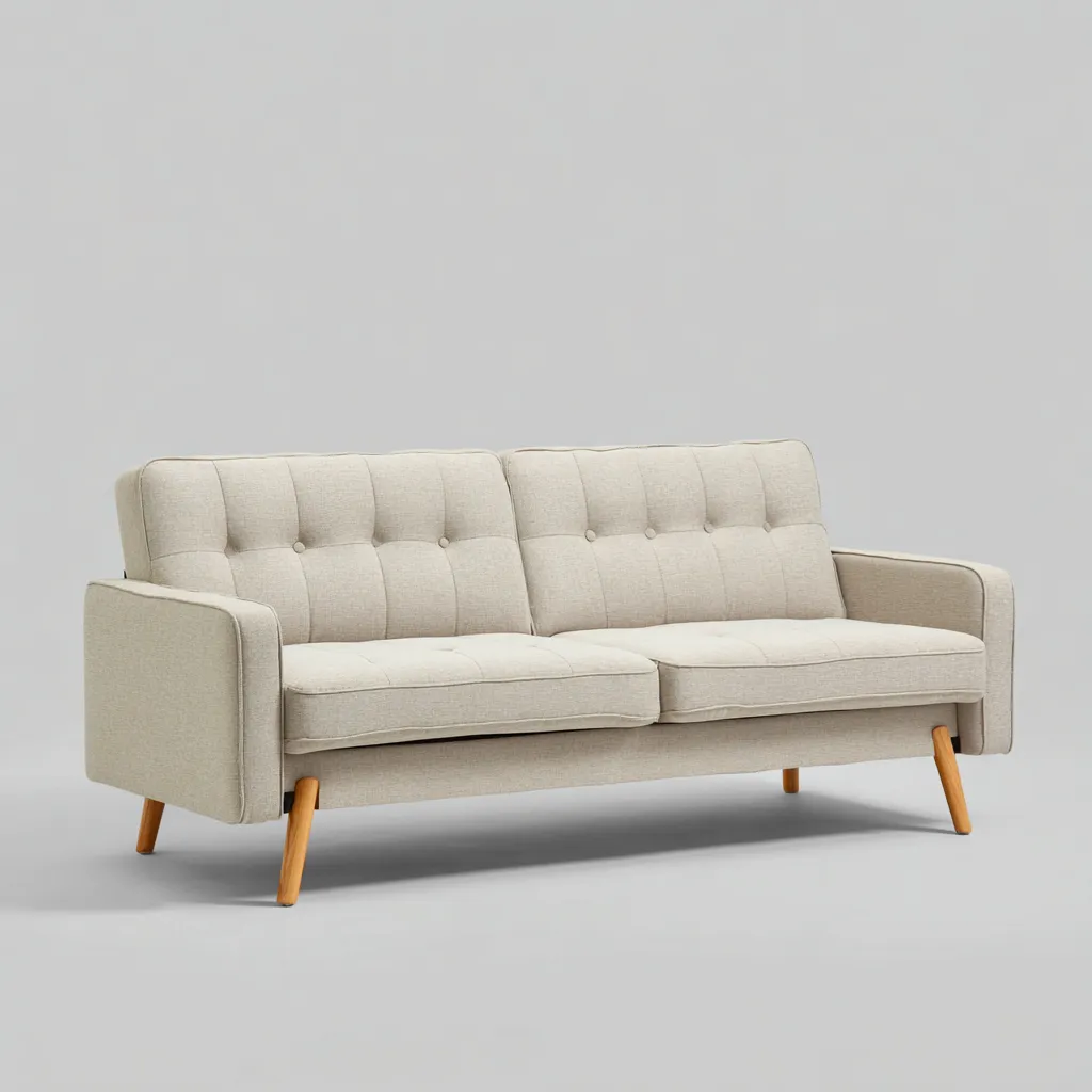 Divano lineare in tessuto 190x80x85 cm - beige - stile nordico-Abodeosa