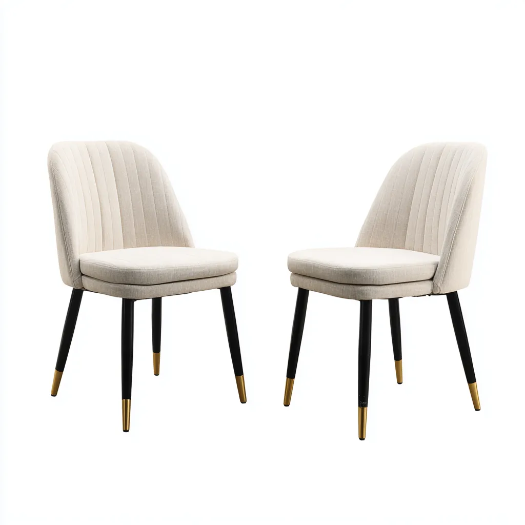 Sedia da pranzo in tessuto 55x50x80 cm - beige - design moderno - adatta alla sala da pranzo-Abodeosa