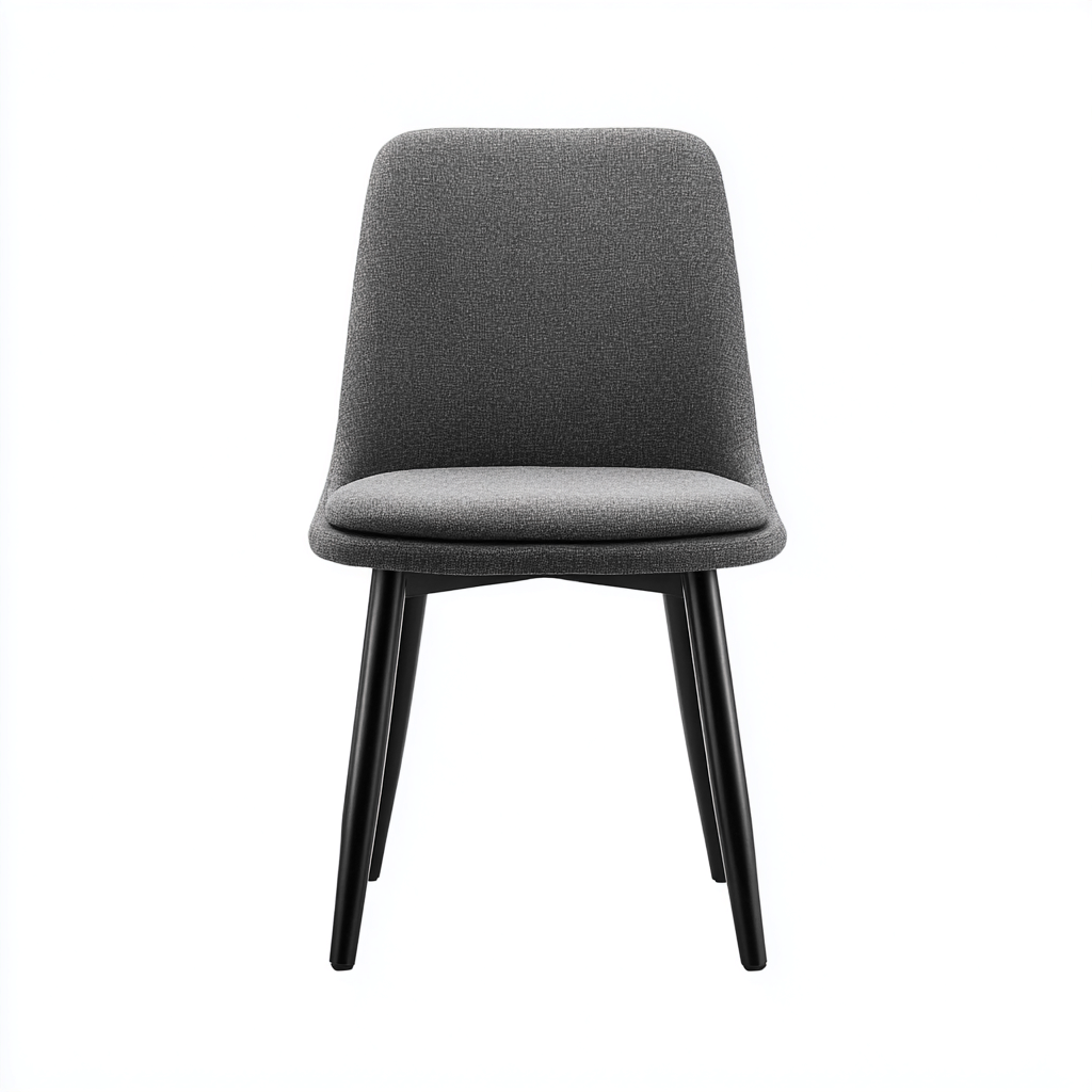 Sedia da pranzo in tessuto 48x55x82 cm - grigio-nero - design moderno-Abodeosa