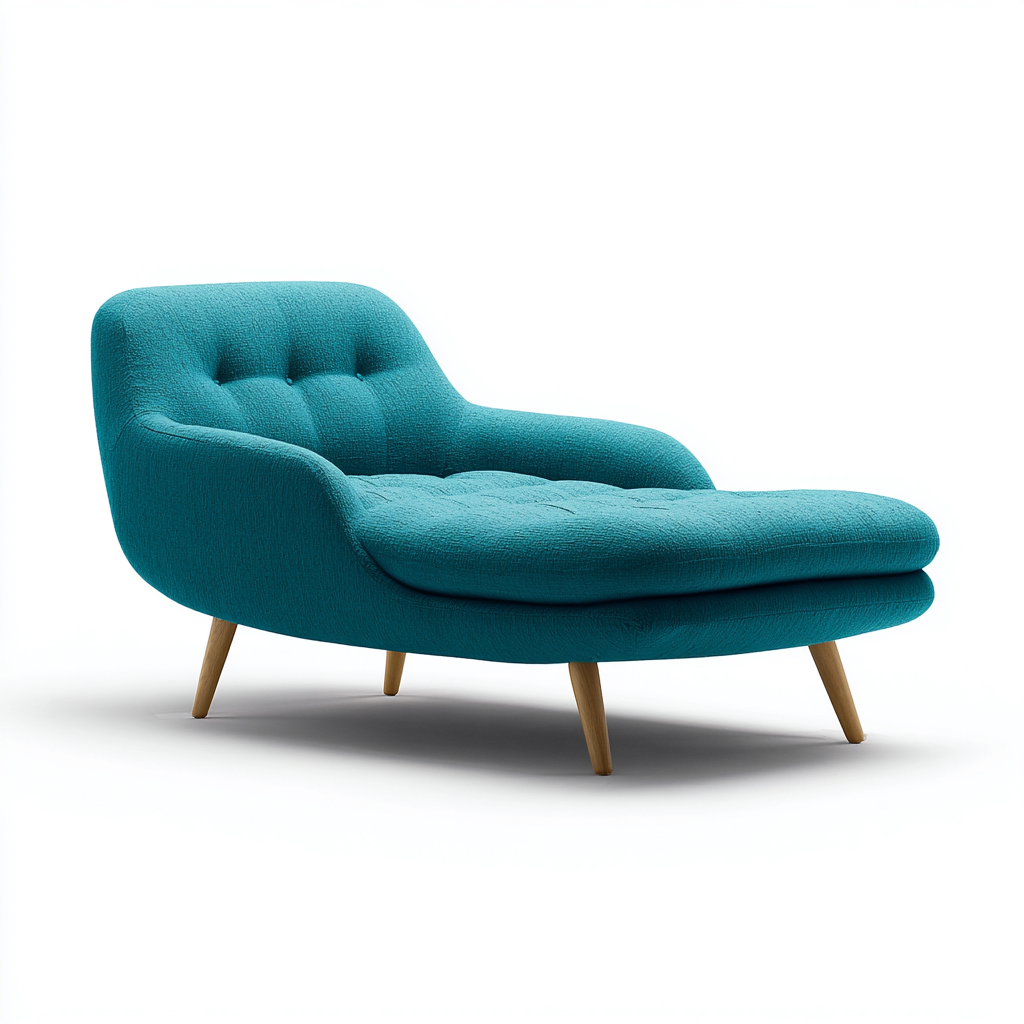 Chaise longue in tessuto 163x80x83 cm - turchese - design moderno - adatta al soggiorno-Abodeosa