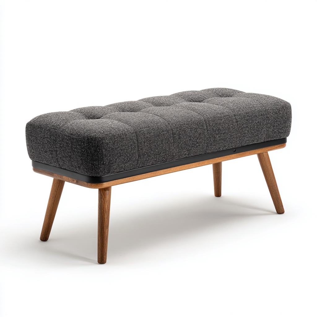 Panca per letto in tessuto 110x45x50 cm grigio - adatto al soggiorno - design moderno-Abodeosa