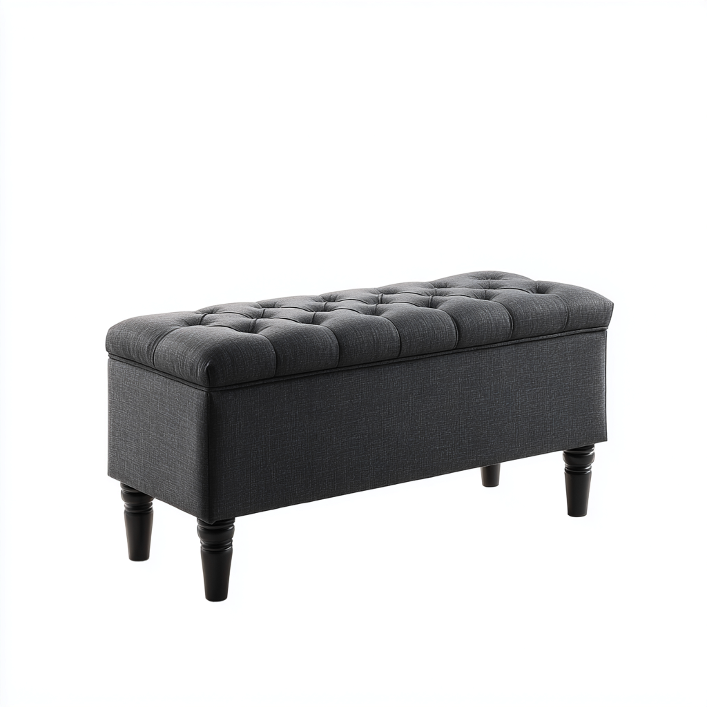 Panca per letto in tessuto 110x45x50 cm grigio - adatto al soggiorno - design moderno-Abodeosa