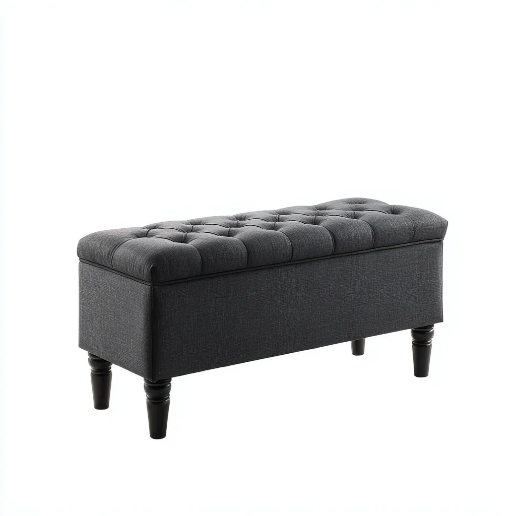 Panca per letto in tessuto 110x45x50 cm grigio - adatto al soggiorno - design moderno-Abodeosa