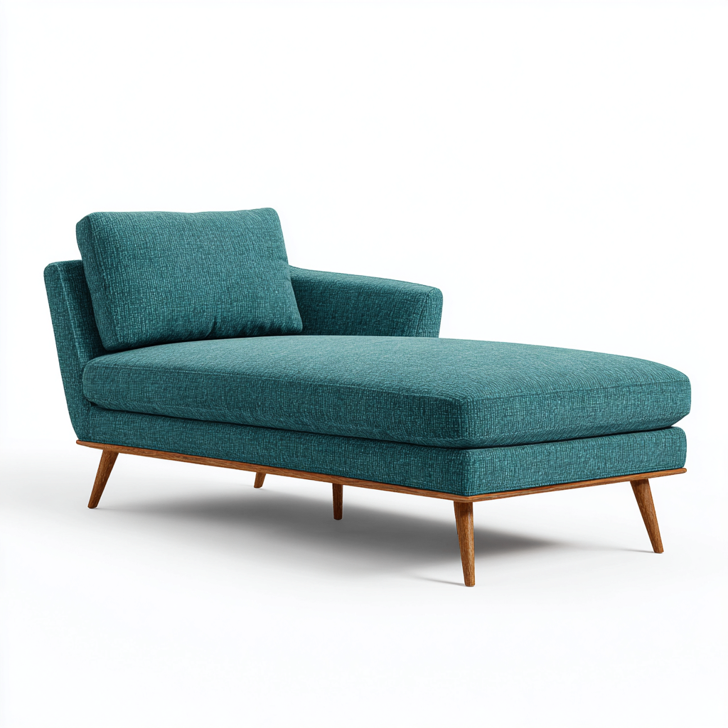 Chaise longue tessuto-legno 170x75x80 cm - blu-verde-marrone - design moderno-Abodeosa