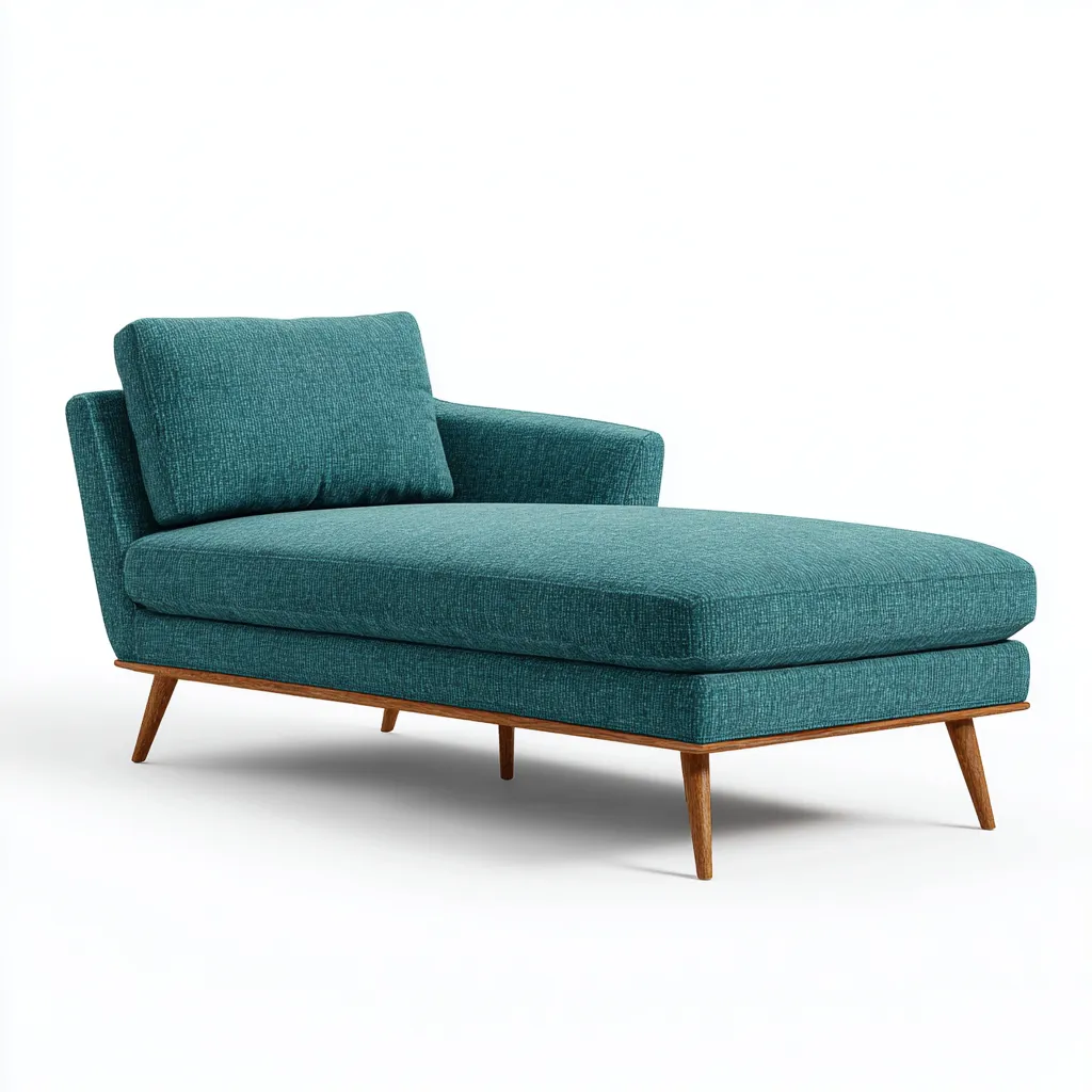 Chaise longue tessuto-legno 170x75x80 cm - blu-verde-marrone - design moderno-Abodeosa