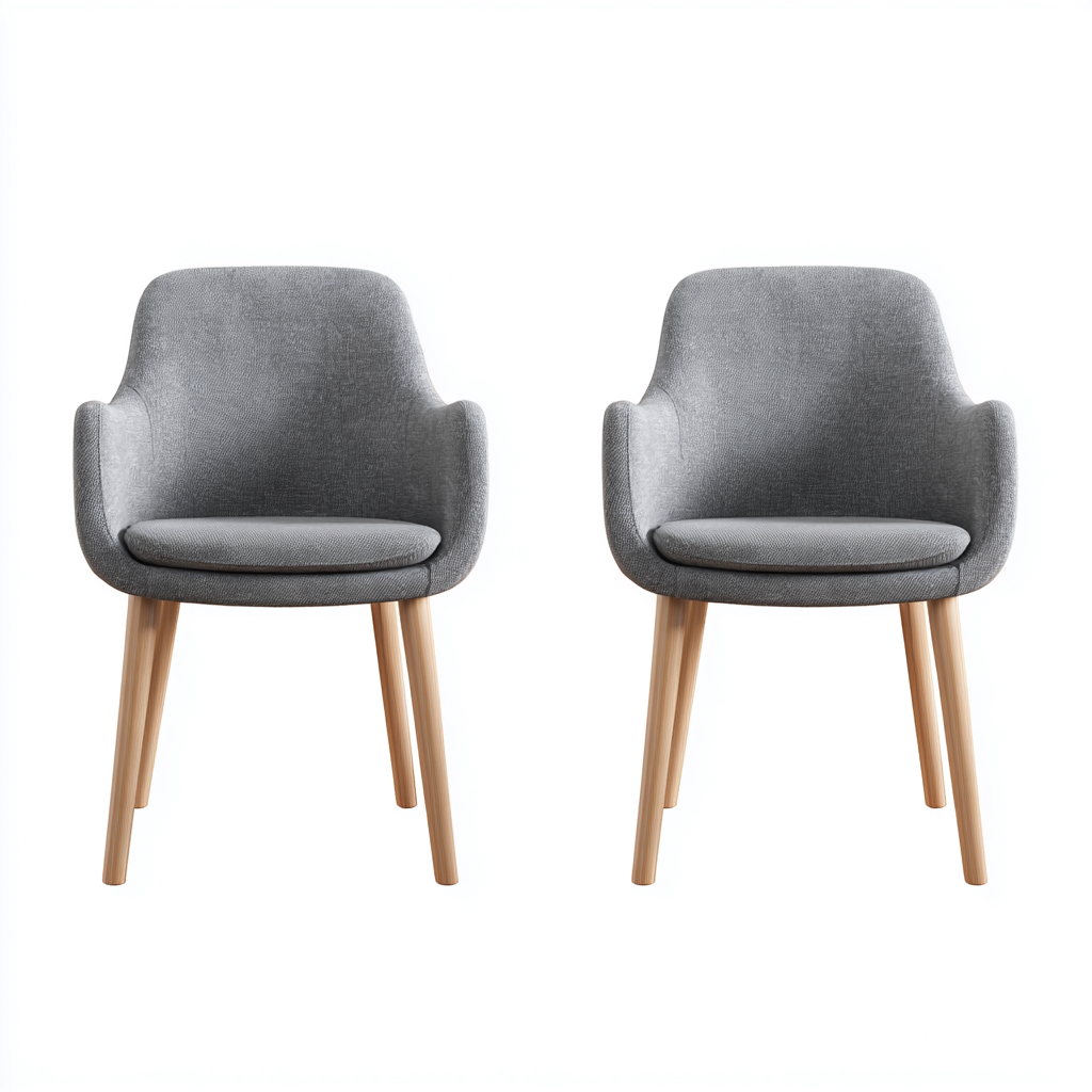 Sedia da pranzo in tessuto 58x56x82 cm - grigio - design moderno - adatta alla sala da pranzo-Abodeosa