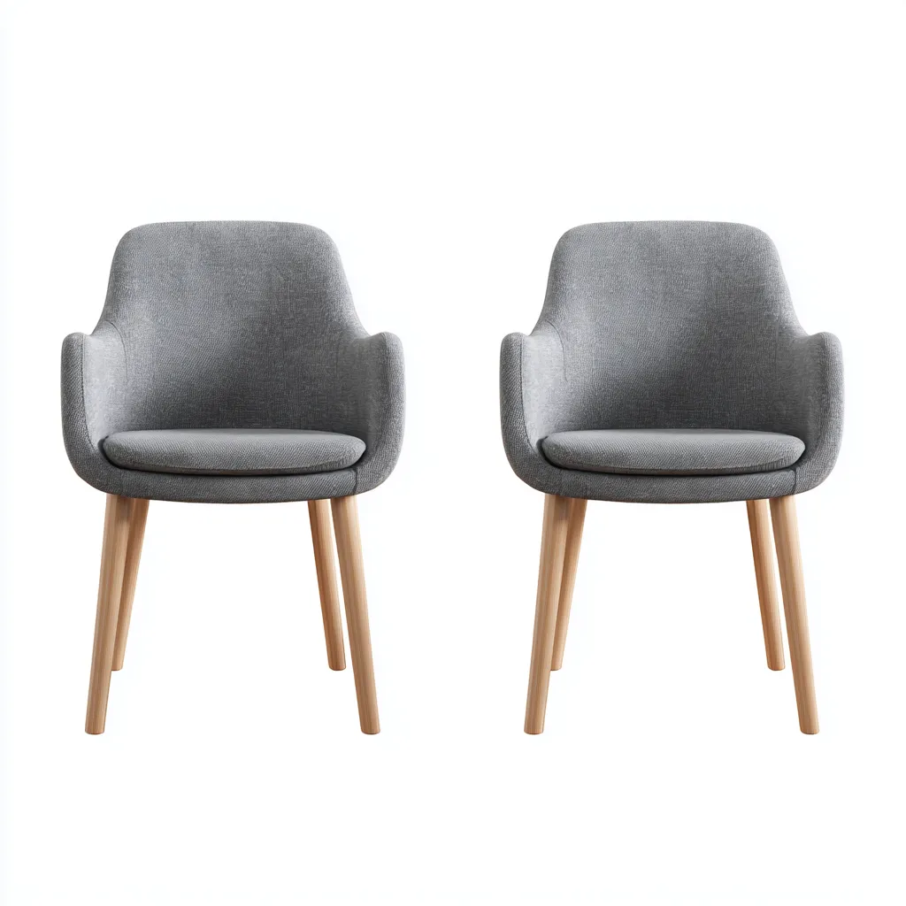 Sedia da pranzo in tessuto 58x56x82 cm - grigio - design moderno - adatta alla sala da pranzo-Abodeosa