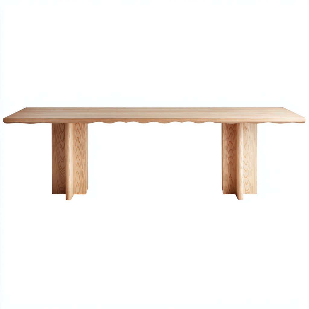 Tavolo da pranzo in legno 240x95x75 cm - legno naturale - design moderno - adatto alla sala da pranzo-Abodeosa