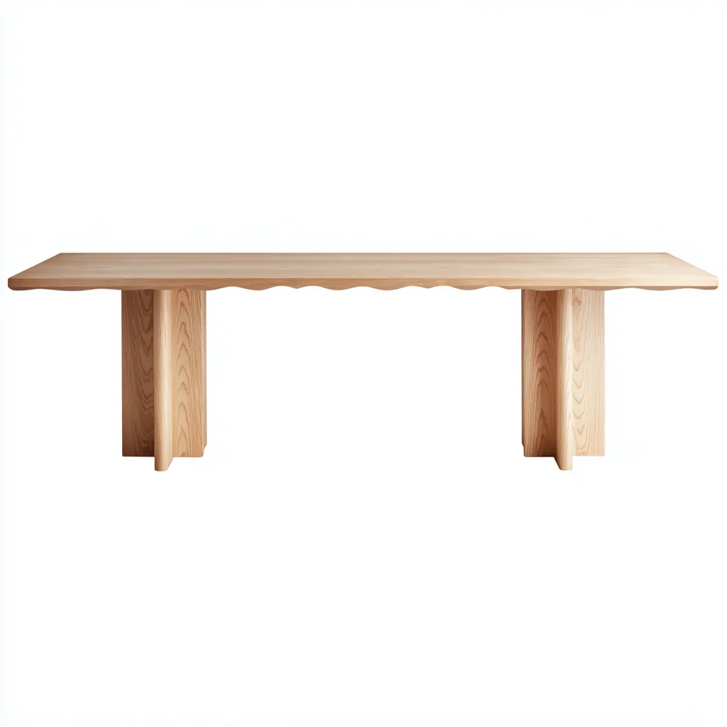 Tavolo da pranzo in legno 240x95x75 cm - legno naturale - design moderno - adatto alla sala da pranzo-Abodeosa