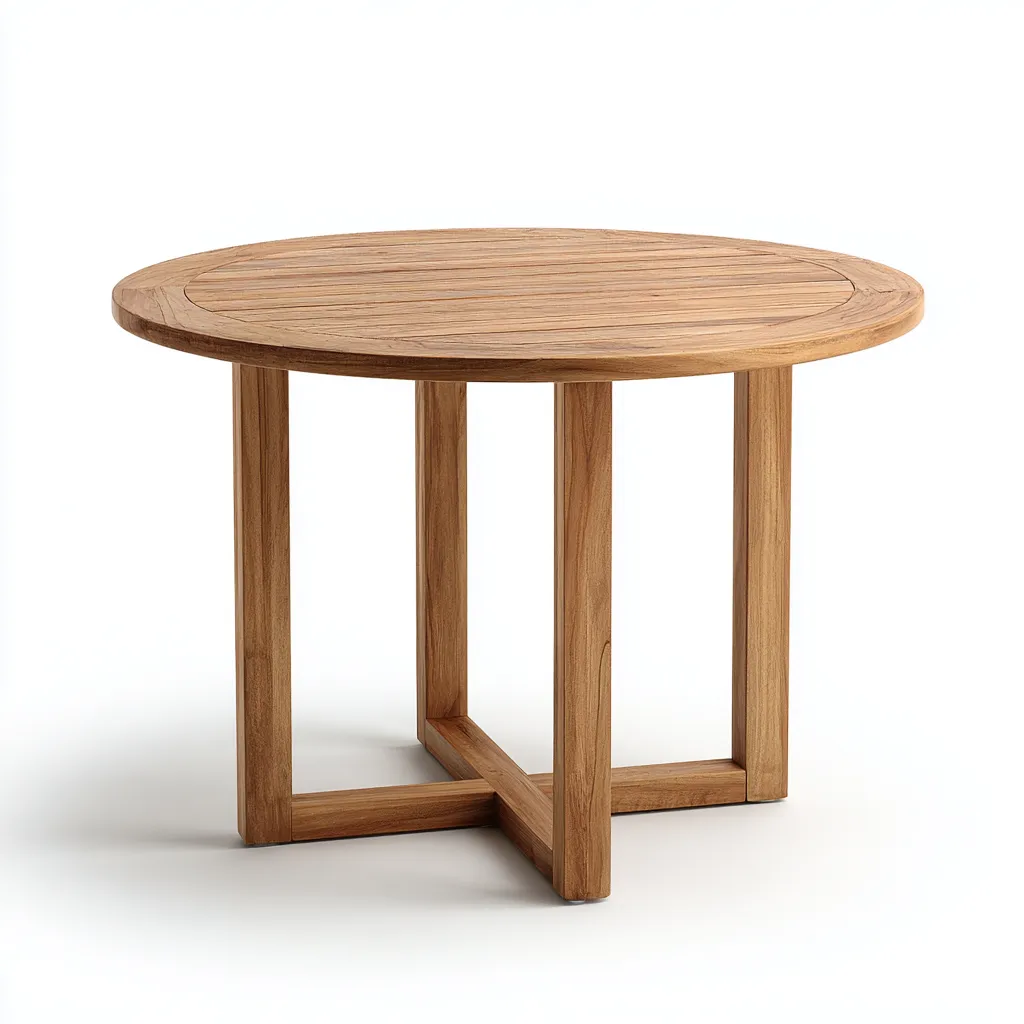 Tavolo da giardino legno 100x100x74 cm - marrone - design a struttura incrociata-Abodeosa