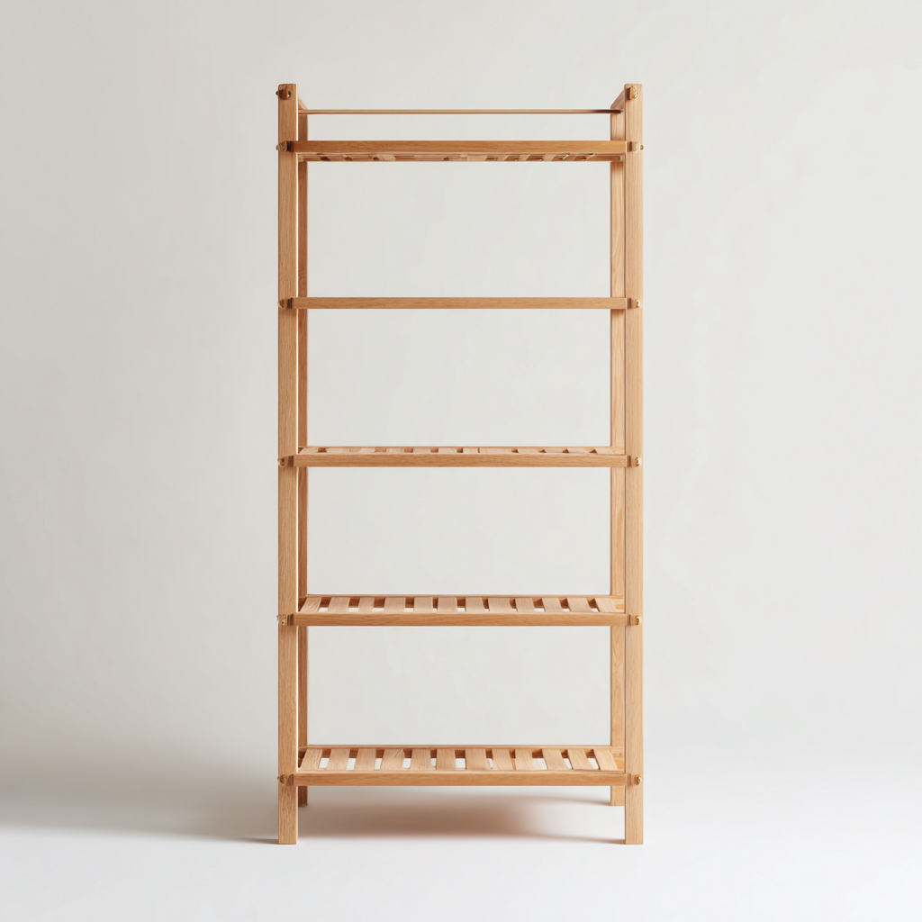 Libreria legno 80x35x180 cm - legno naturale - stile moderno-Abodeosa