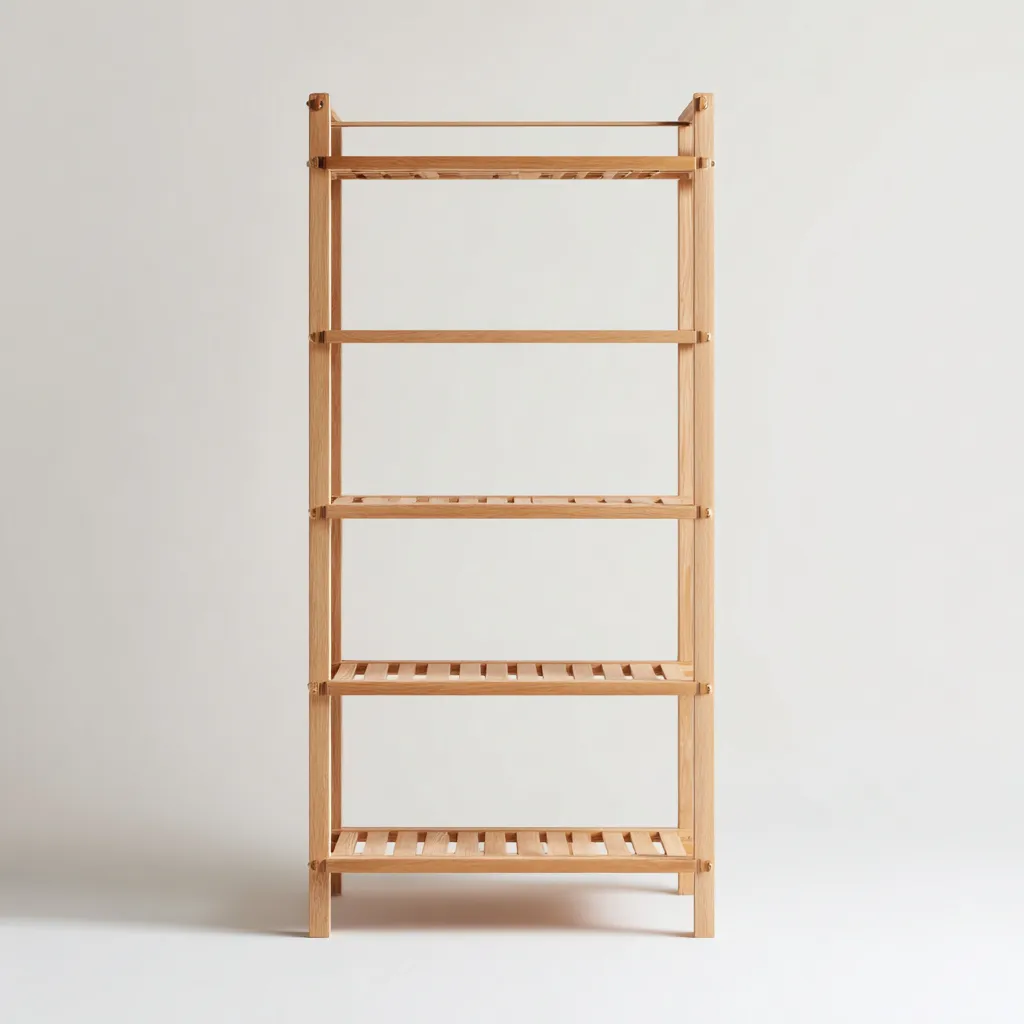 Libreria legno 80x35x180 cm - legno naturale - stile moderno-Abodeosa