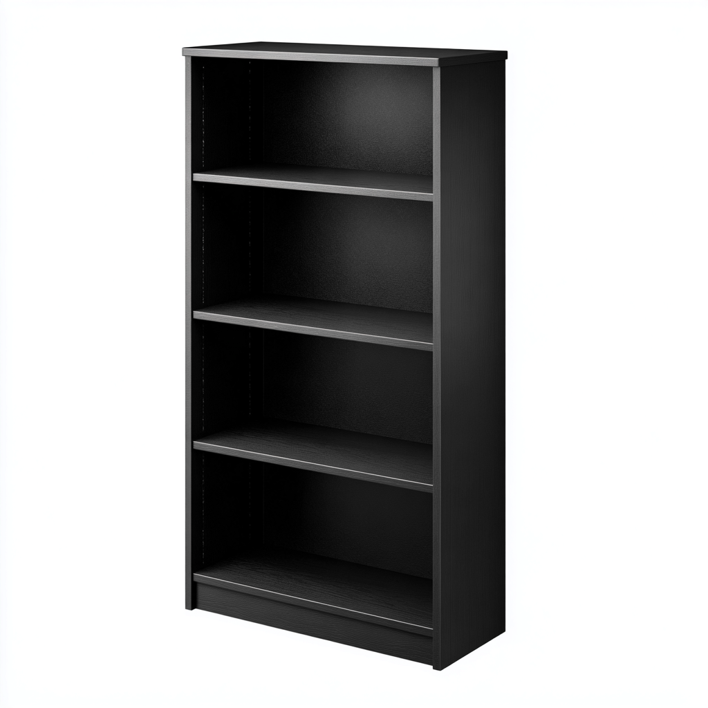 Libreria legno 80x30x150 cm nero - design moderno-Abodeosa
