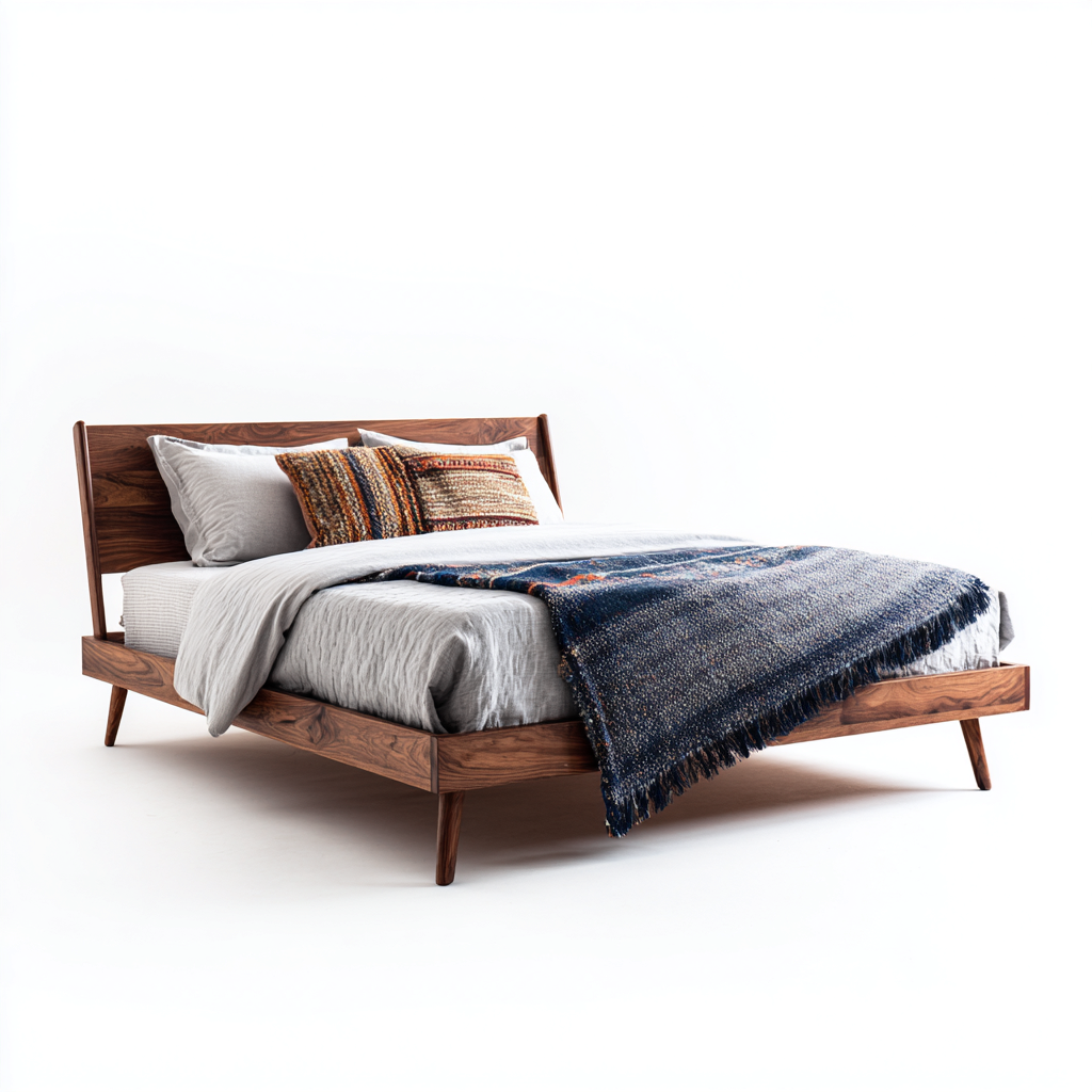 Letto matrimoniale legno massello 210x165x95 cm marrone naturale design moderno-Abodeosa